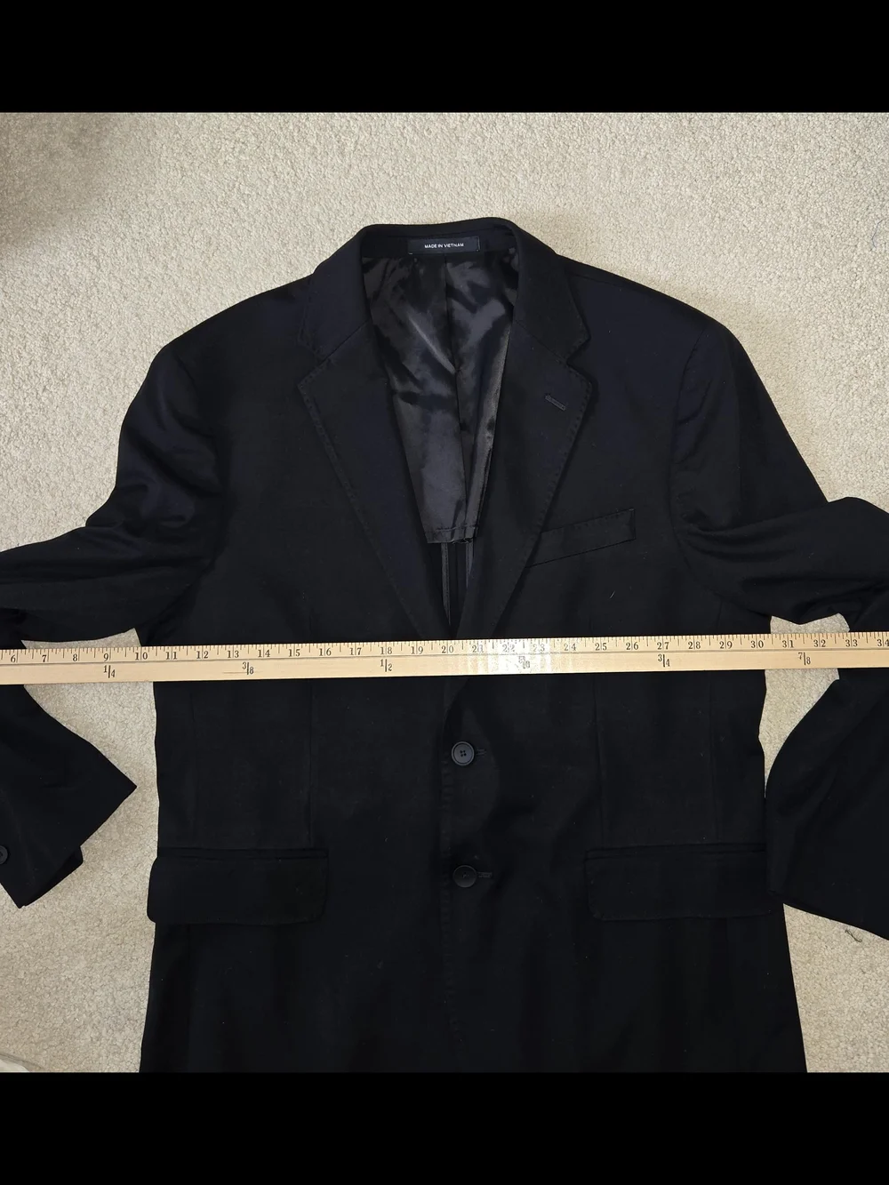 Kenneth Cole Classic Black Men's Two Button Blazer Office Suit Jacket 42R Slim